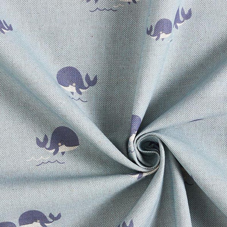 Tissu de décoration Semi-panama Baleines joyeuses – bleu,  image number 3