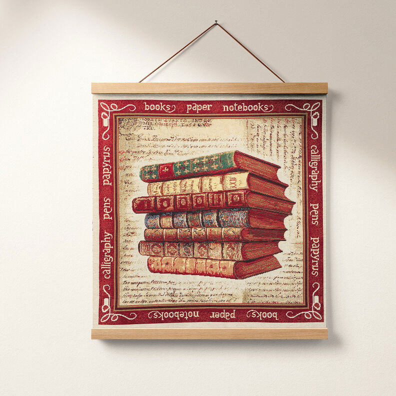Tissu de décoration pièce Gobelin Livres – beige,  image number 6