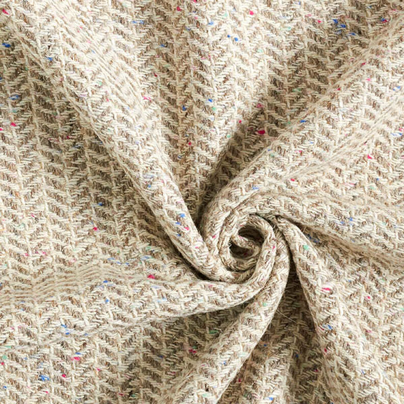 Tissu pour manteau en laine mélangée Chevrons – taupe,  image number 3