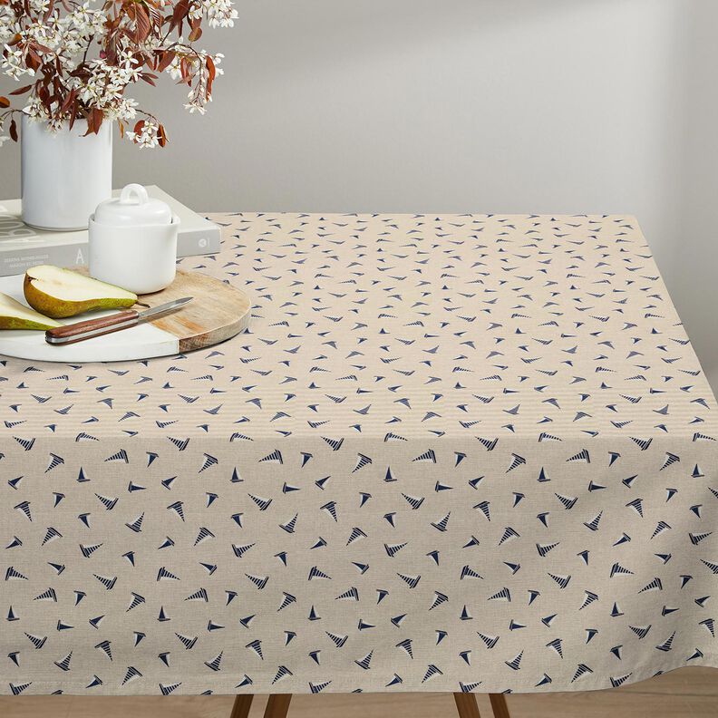Tissu de décoration Semi-panama Petits voiliers – nature/bleu marine,  image number 8