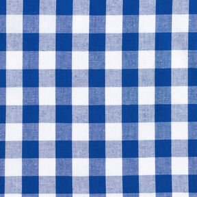 Tissu en coton Vichy à carreaux 1,7 cm – bleu roi/blanc, 