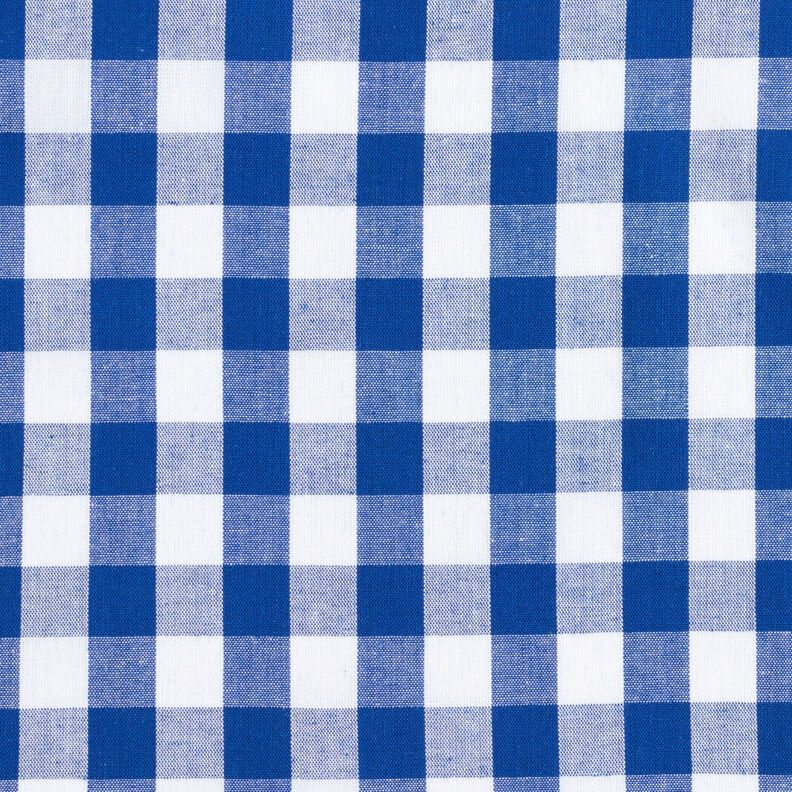 Tissu en coton Vichy à carreaux 1,7 cm – bleu roi/blanc,  image number 1