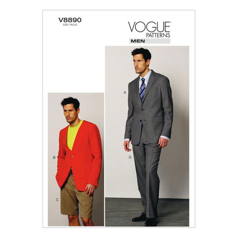 Costume : Veste|Short|Pantalon, Vogue 8890 | 44 - 56,  image number 1