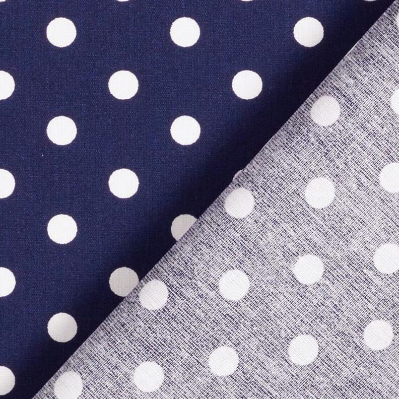 Popeline coton Grands pois – bleu marine/blanc,  image number 6