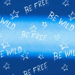 French Terry Be Wild | Glitzerpüppi – bleu roi/blanc, 