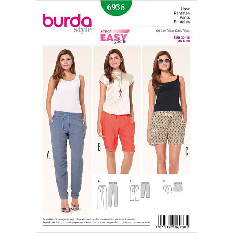 Pantalon / bermuda / short, Burda 6938,  image number 1
