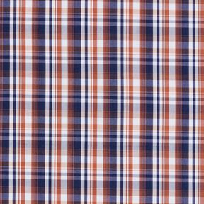Tissu pour chemise à carreaux classiques – bleu marine/cuivre, 