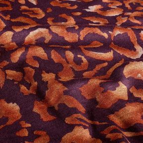 Jersey romanite Motif léopard – aubergine/terre cuite, 