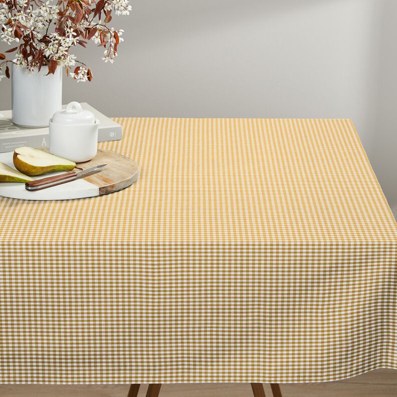 Tissu en coton Vichy à carreaux 0,5 cm – moutarde/blanc, image number 7