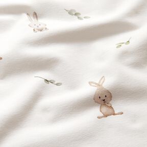 GOTS Jersey coton Doux lapin Impression numérique – ivoire, 
