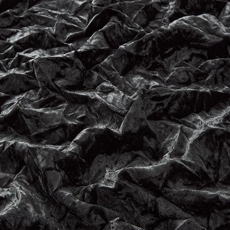 Velours stretch froissé – noir,  image number 2