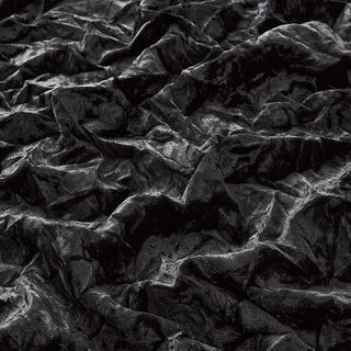 Velours stretch froissé – noir, 