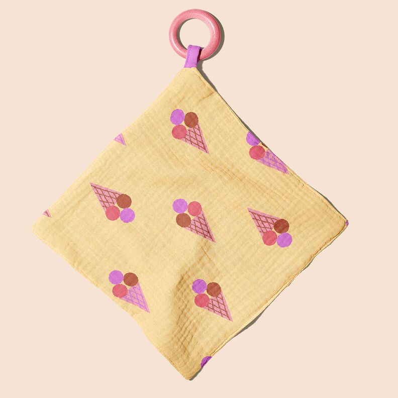 Tissu double gaze de coton Glace – jaune vanille, image number 5
