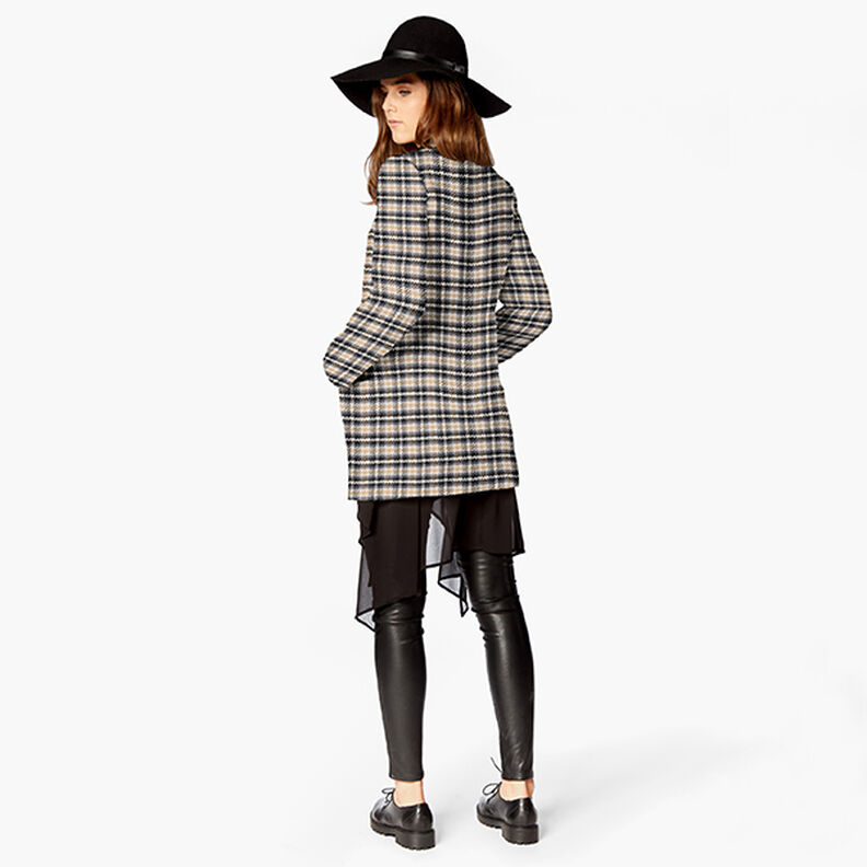 Tissu pour manteau Carreaux classiques – écru/anthracite, image number 5