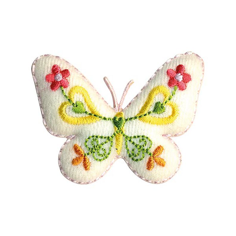 Application papillon [ 4,5 x 5,5 cm ] – écru/jaune,  image number 1