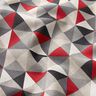 Tissu de décoration Semi-panama motif losange rétro – rouge/gris,  thumbnail number 2