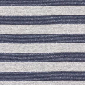 Jersey à rayures horizontales scintillantes – gris clair/bleu marine, 