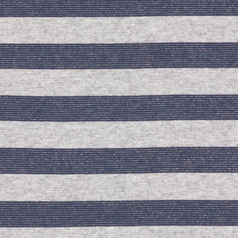 Jersey à rayures horizontales scintillantes – gris clair/bleu marine, image number 1