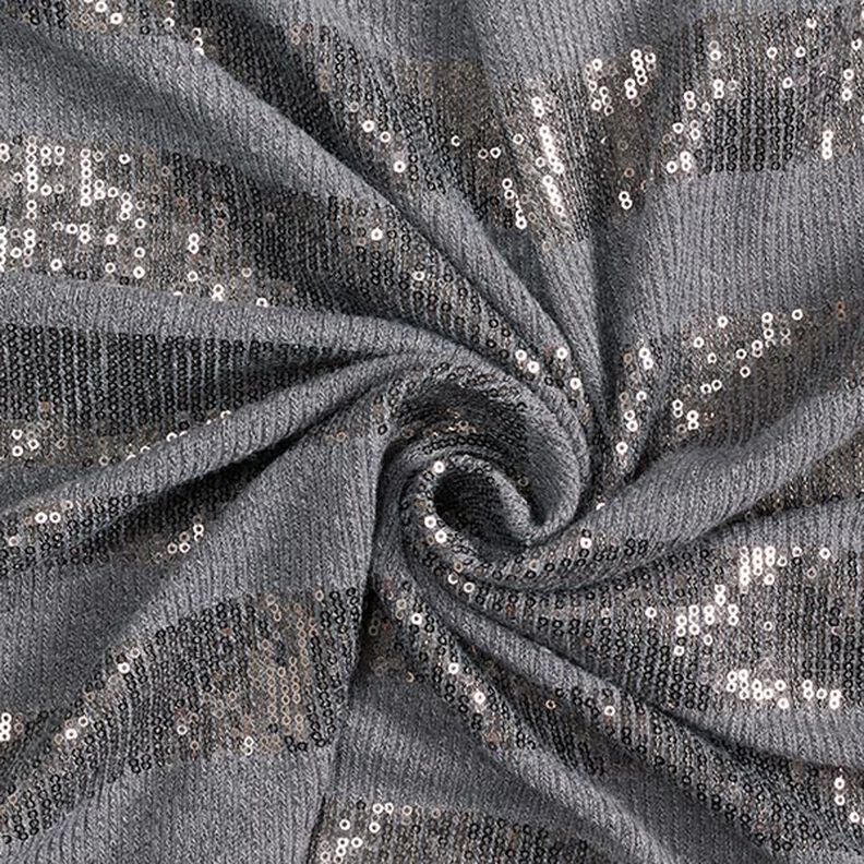 Maille Rayures horizontales à paillettes – gris, image number 3