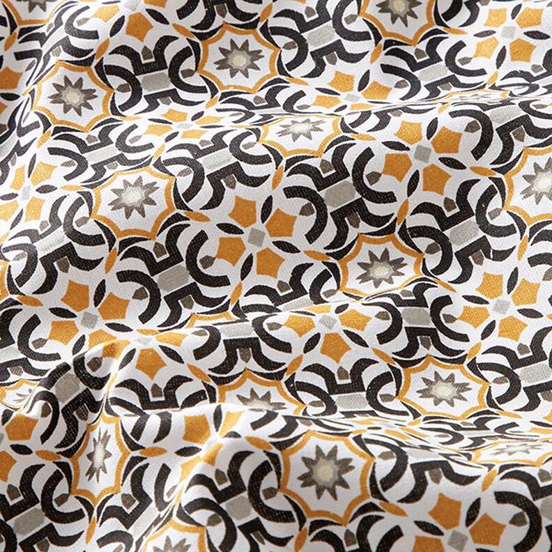 Tissu en coton Cretonne Motif de carreaux – blanc/noir, image number 2