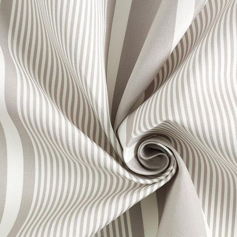 Tissu d’extérieur Canvas Mélange de rayures – gris clair/blanc,  image number 4