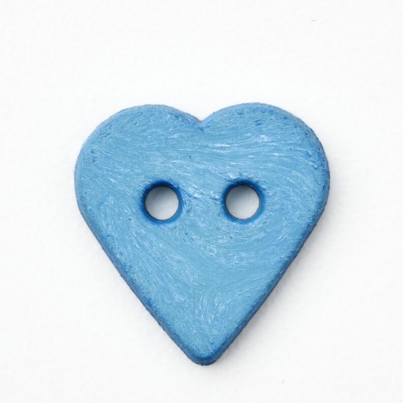 Bouton coeur [Ø 15 mm] – bleu brillant,  image number 1