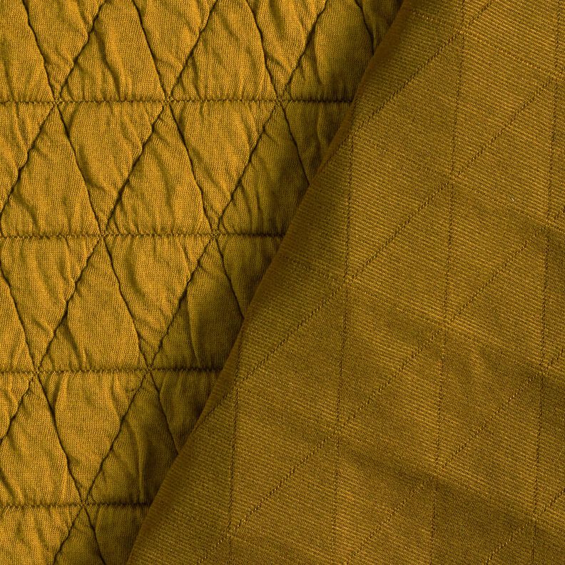 Jersey matelassé à losanges – jaune olive,  image number 4