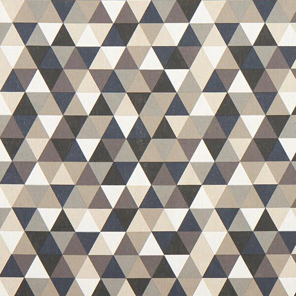 Tissu décoratif Semi-panama Triangles – beige/gris,  image number 1