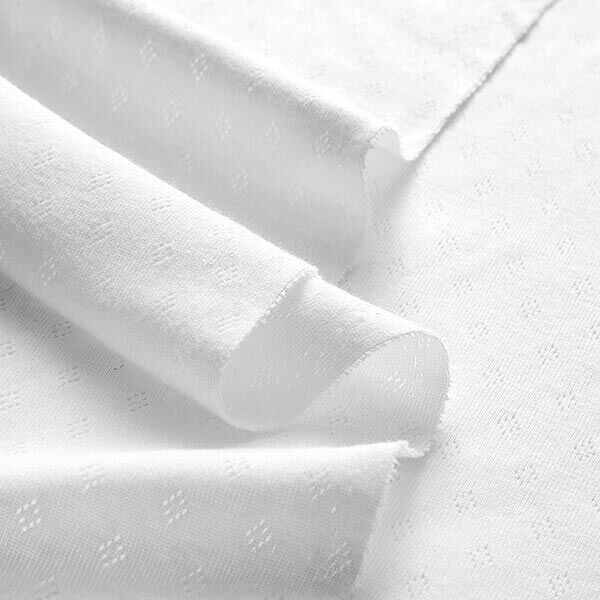 Jersey finement tricoté à motif ajouré – blanc,  image number 4