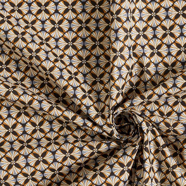 Tissu en coton Cretonne Carreaux à fleurs – noir/taupe clair,  image number 3
