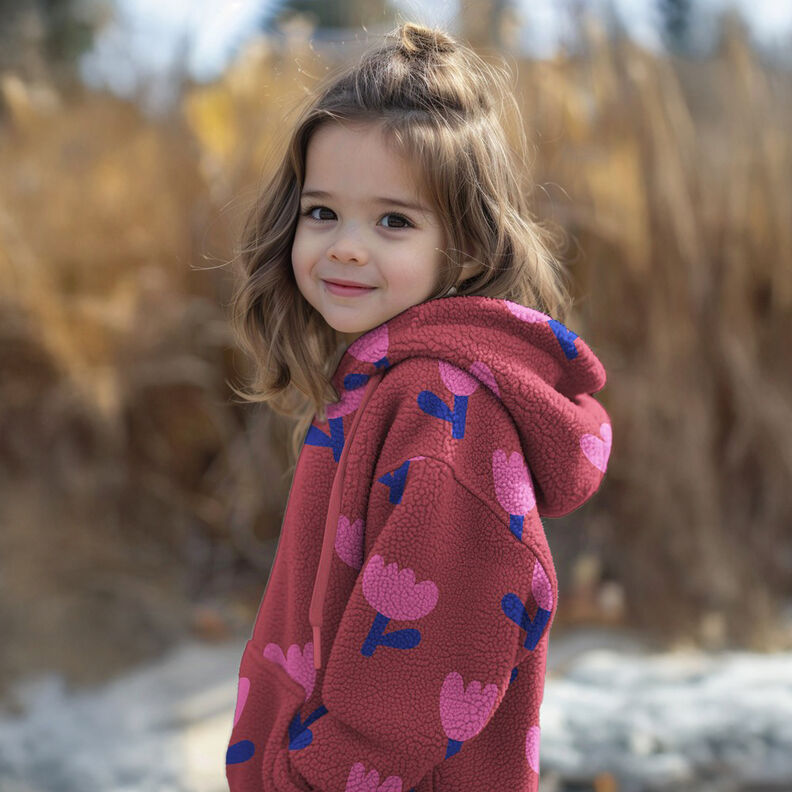 Ourson tulipes | Poppy Fabrics – carmin, image number 5