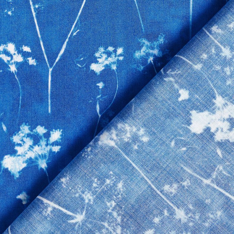 Tissu viscose Pissenlits – bleu roi/blanc, image number 4