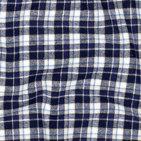 Flanelle coton petit carreaux – bleu marine/écru, 