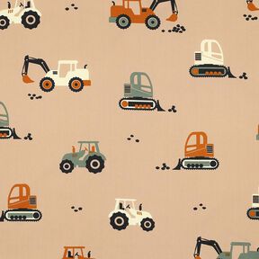 Popeline coton Excavateurs et tracteurs | Poppy Fabrics – beige, 