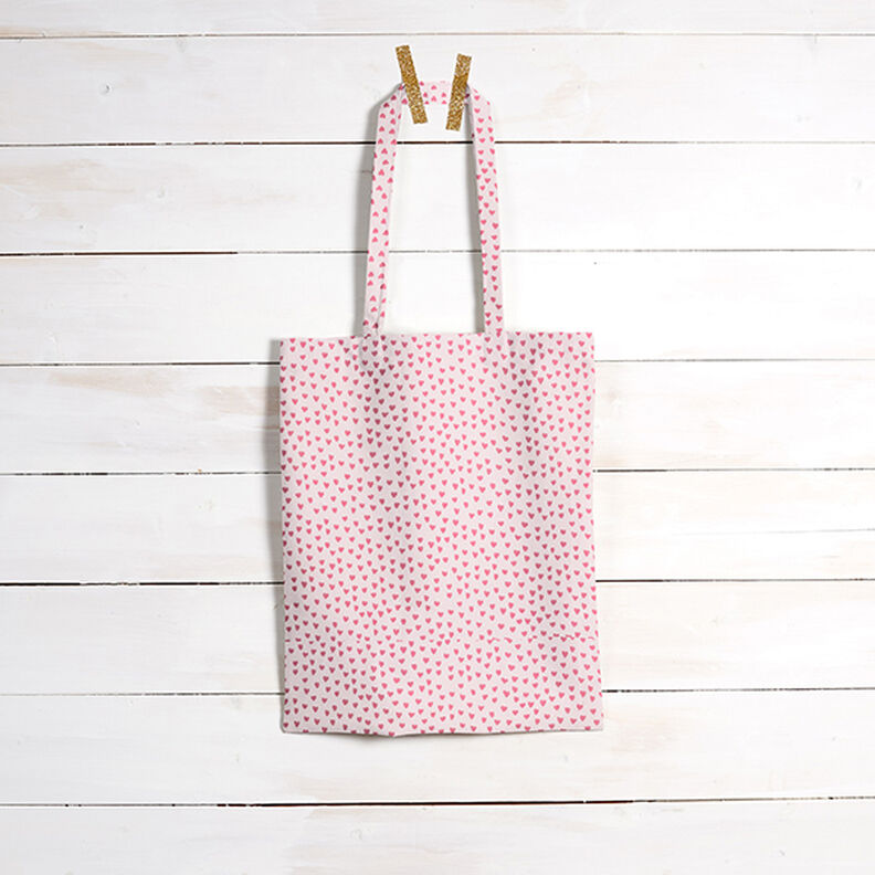 Tissu de décoration sergé coton mini cœurs – rose clair,  image number 7