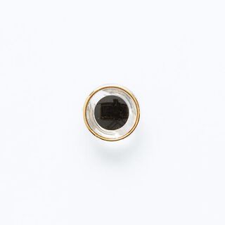 Bouton à queue avec rebord doré [ Ø 11 mm ] – noir/or, 