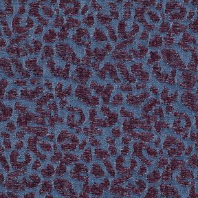 Tissu pour pantalon aspect denim à imprimé léopard – aubergine/bleu jean, 
