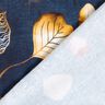 French Terry Tissu bordure feuilles d'automne | Glitzerpüppi – bleu marine/orange pêche,  thumbnail number 4