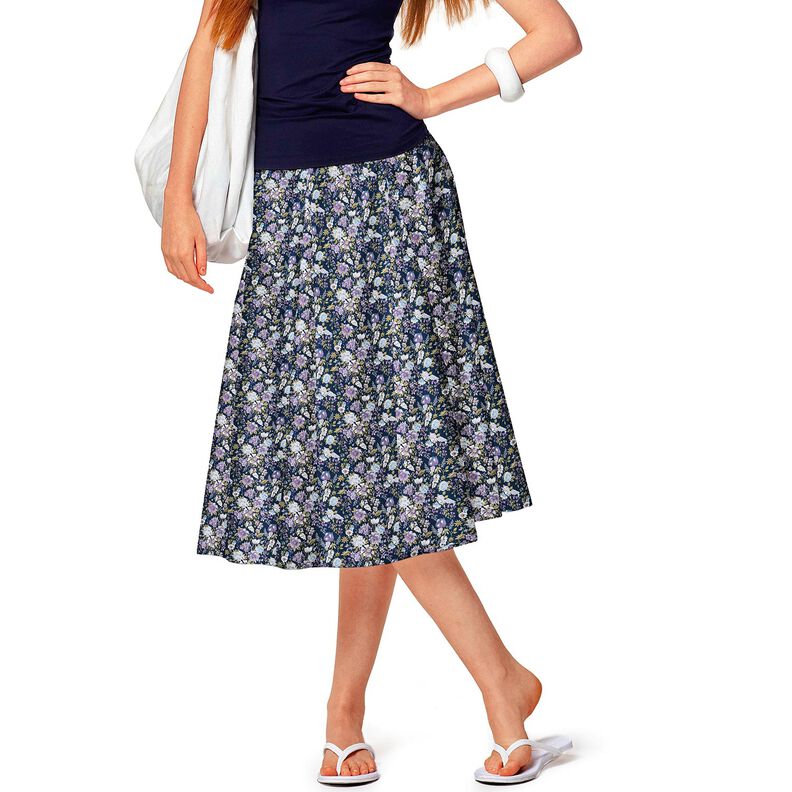Popeline coton Prairie fleurie romantique – bleu marine/lavande, image number 5