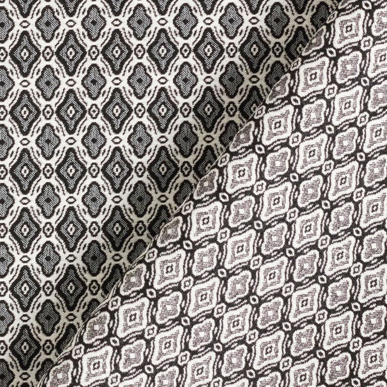 Stretch Jacquard Mélange viscose Losanges élégants – écru/gris,  image number 4