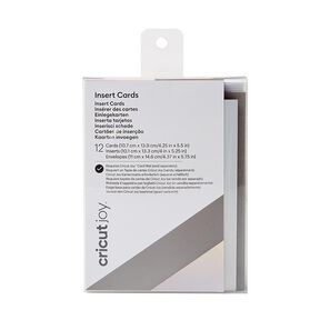 Cartes à insérer Cricut Joy Grey Holo [ 12 Pièces ] – gris/argent métallique, 