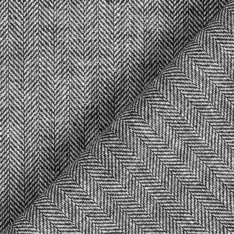 Mélange lin-coton chevron – noir,  image number 4