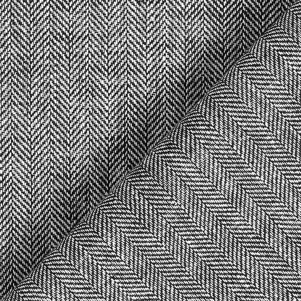 Mélange lin-coton chevron – noir,  image number 4