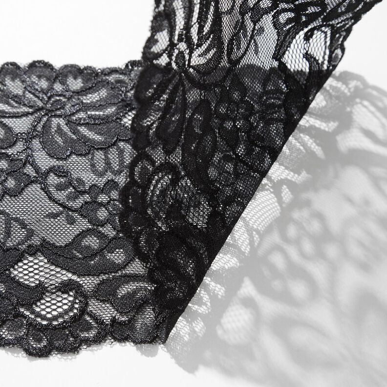 Dentelle élastique [150 mm] – noir,  image number 2