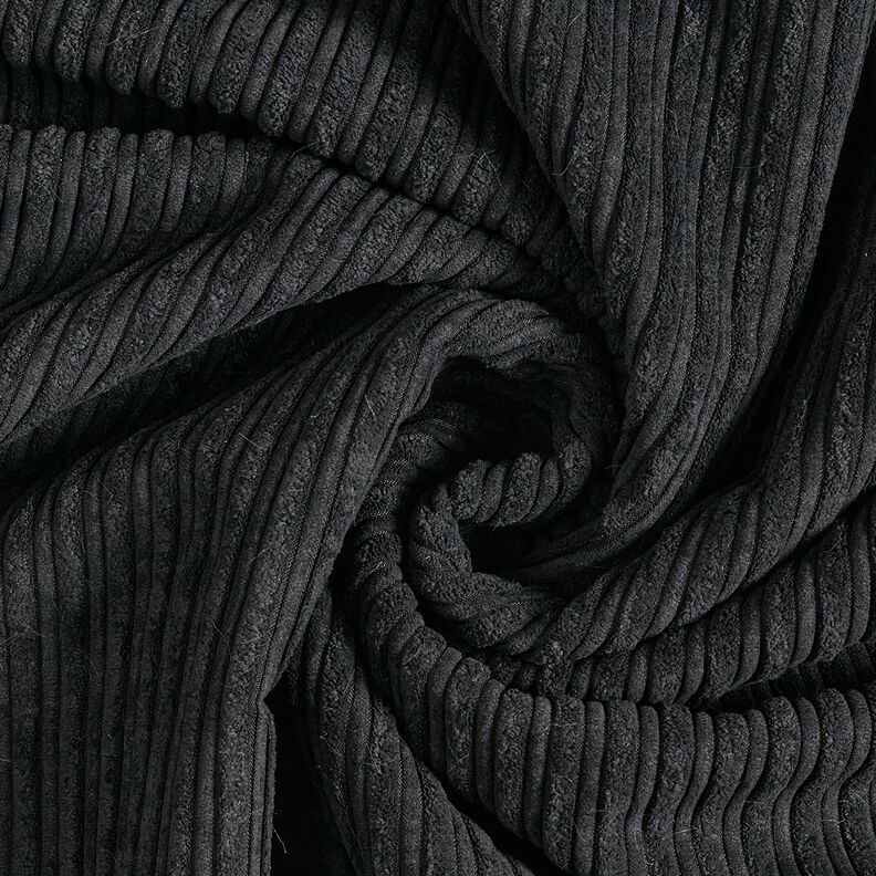 Velours côtelé avec envers fausse fourrure – noir,  image number 3