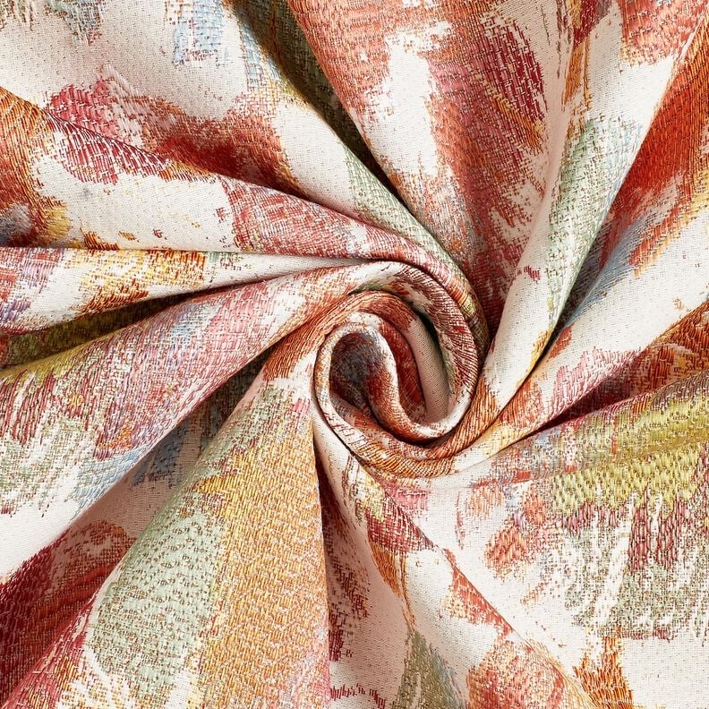 Tissu de décoration Gobelin art abstrait – beige clair/myrtille,  image number 3