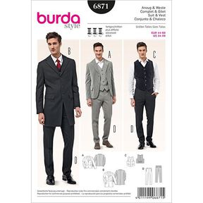 Costume pour homme + veste / redingote, Burda 6871, 