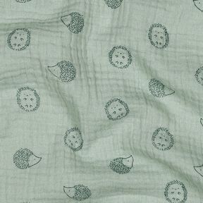 Tissu double gaze de coton Hérissons | Poppy Fabrics – menthe clair/vert foncé, 