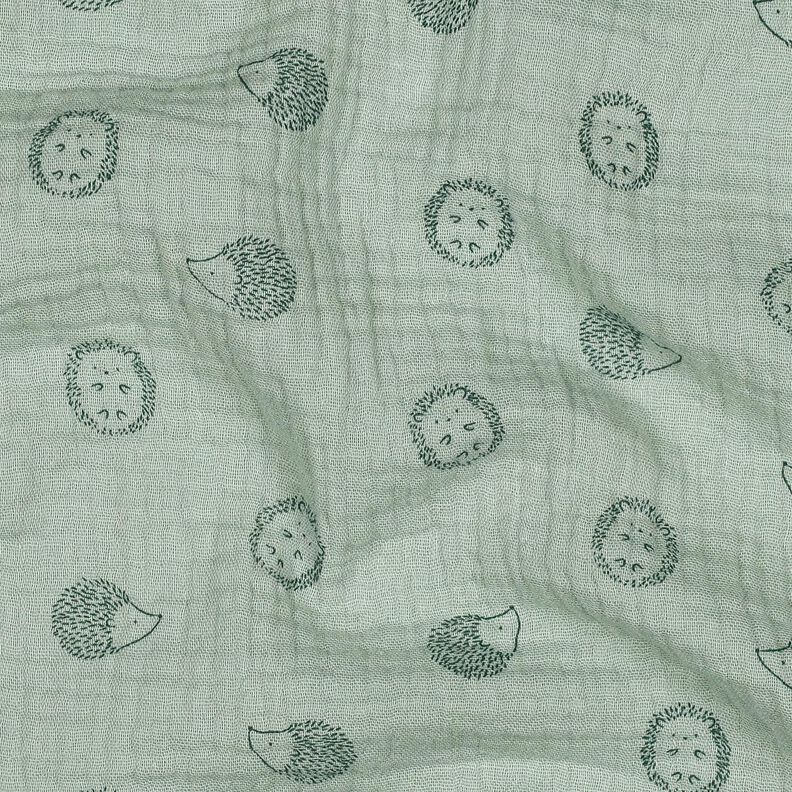 Tissu double gaze de coton Hérissons | Poppy Fabrics – menthe clair/vert foncé,  image number 2
