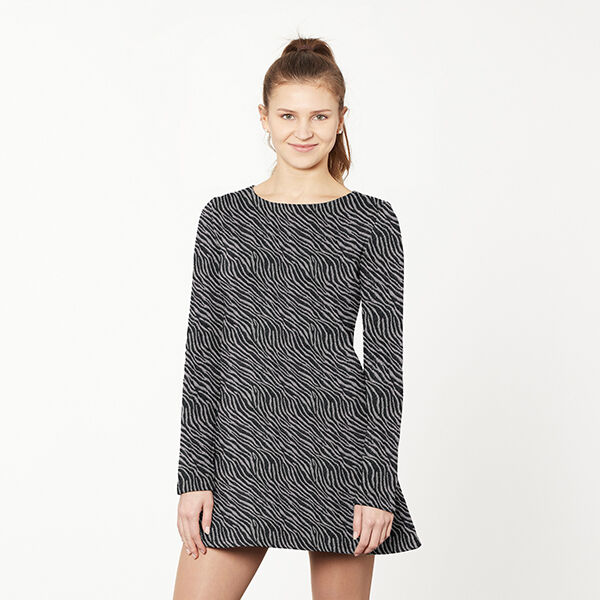 Jersey avec motif zèbre lurex – noir/argent, image number 5
